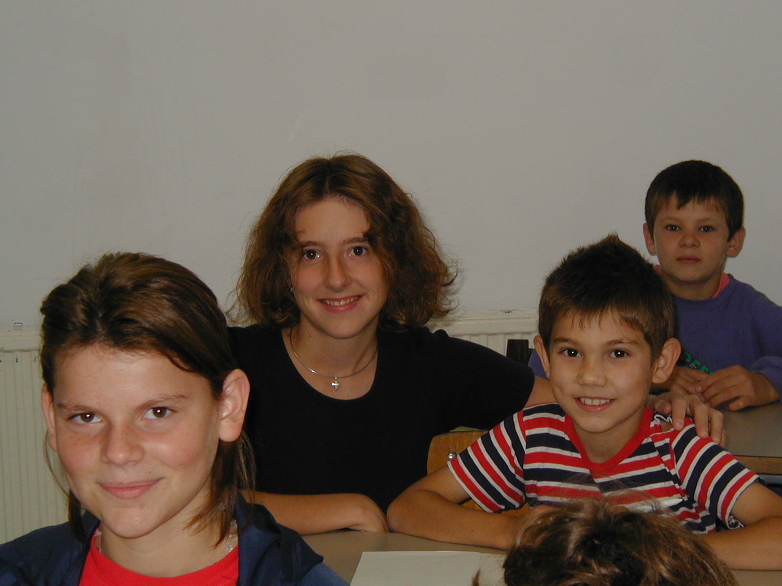 Children in the German language class with their teacher.